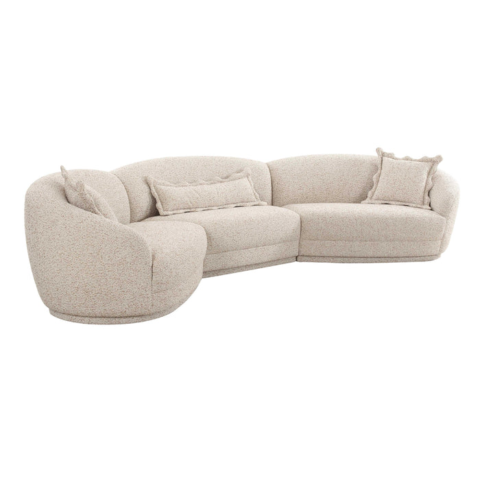 Marion Two-Tone Textured Boucle Large Sectional - Home And Beyond