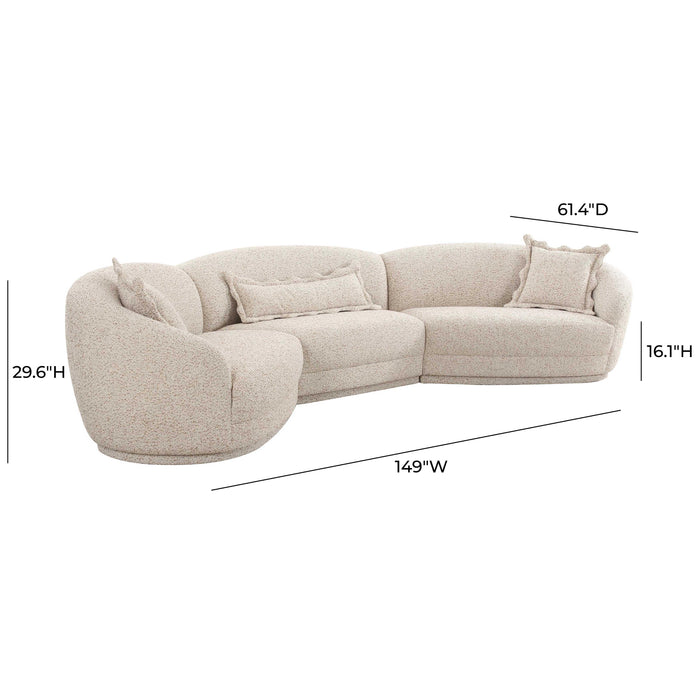 Marion Two-Tone Textured Boucle Large Sectional - Home And Beyond