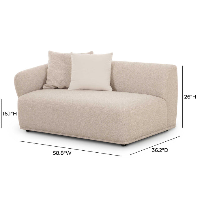 Sylvie Cream Boucle Left Arm 2-Seater Loveseat - Home And Beyond