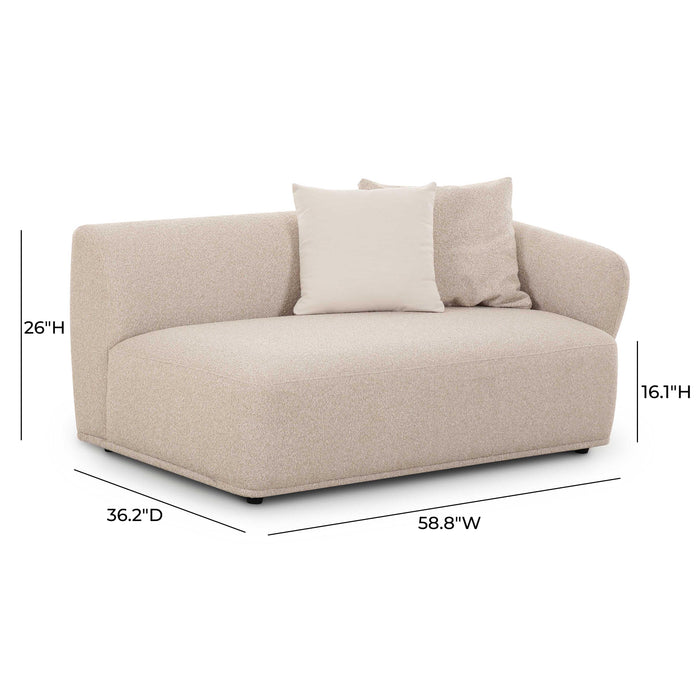 Sylvie Cream Boucle Right Arm 2-Seater Loveseat - Home And Beyond