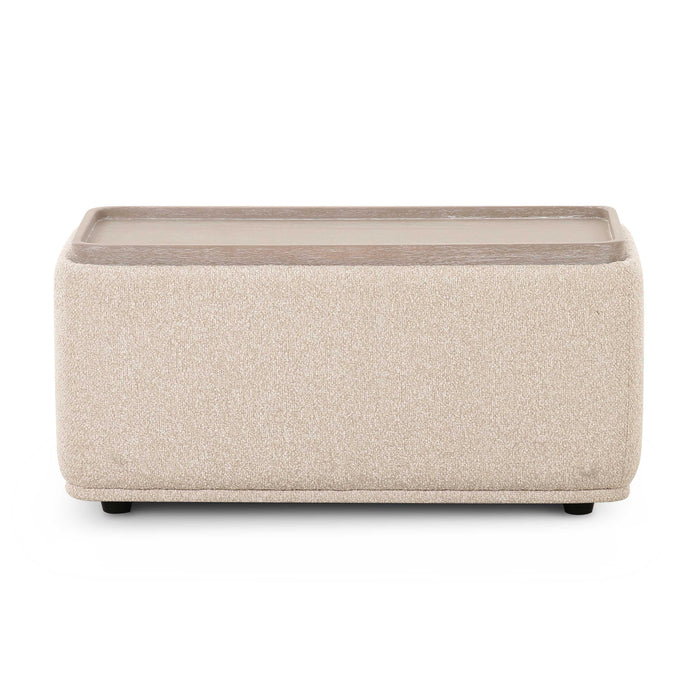 Sylvie Cream Boucle Ottoman Table - Home And Beyond