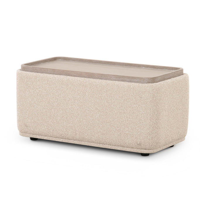 Sylvie Cream Boucle Ottoman Table - Home And Beyond
