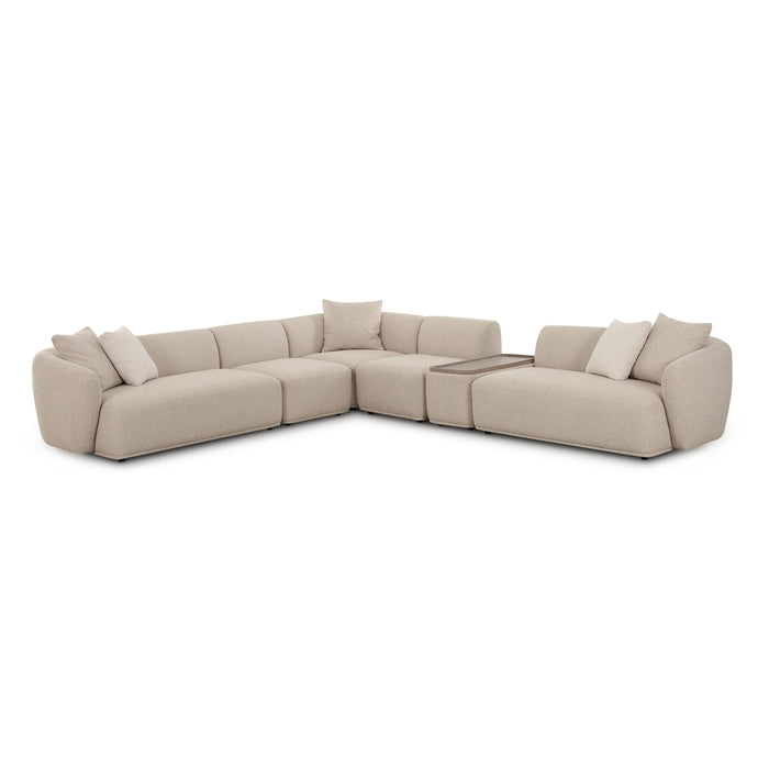 Sylvie Cream Boucle 6-Piece Large Sectional - Home And Beyond