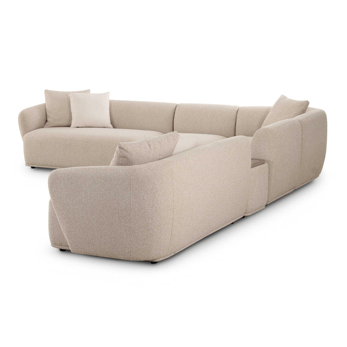 Sylvie Cream Boucle 6-Piece Large Sectional - Home And Beyond