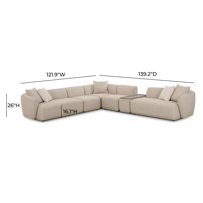 Sylvie Cream Boucle 6-Piece Large Sectional - Home And Beyond