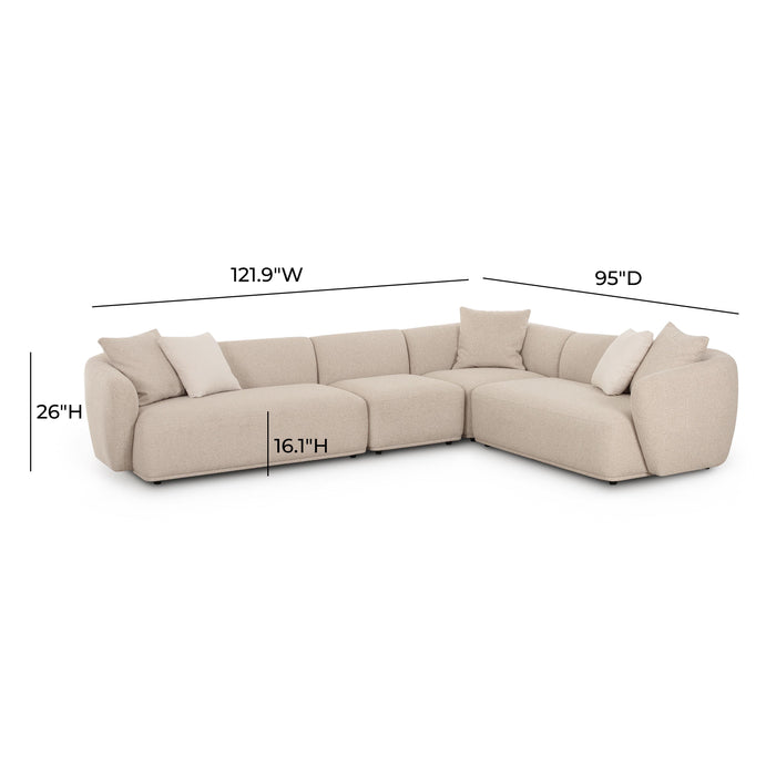 Sylvie Cream Boucle 4-Piece Sectional - Home And Beyond