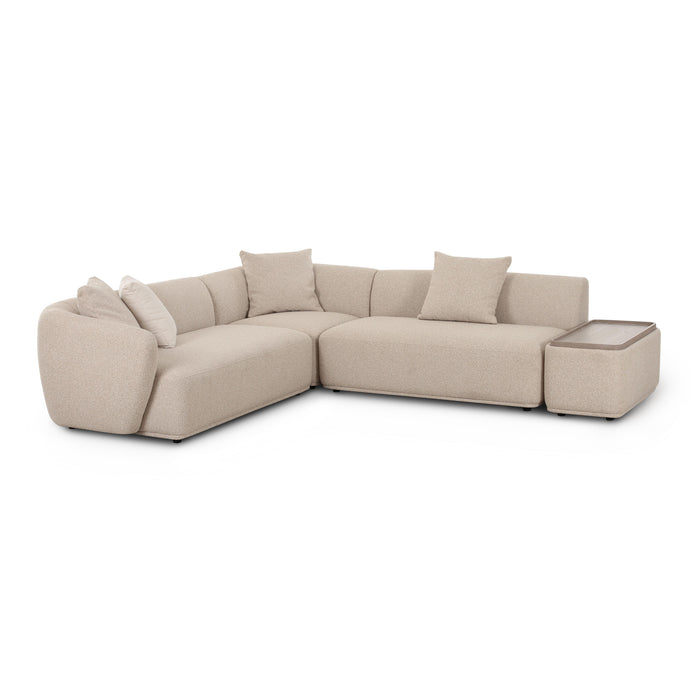 Sylvie Cream Boucle 4-Piece Right Chaise Sectional - Home And Beyond