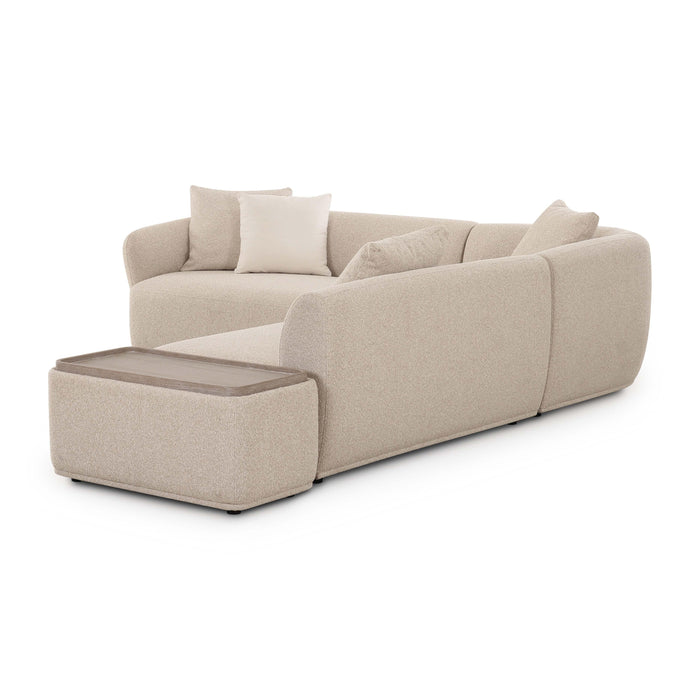 Sylvie Cream Boucle 4-Piece Right Chaise Sectional - Home And Beyond