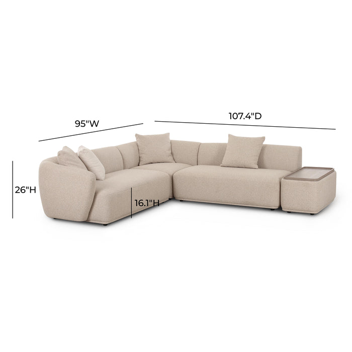 Sylvie Cream Boucle 4-Piece Right Chaise Sectional - Home And Beyond