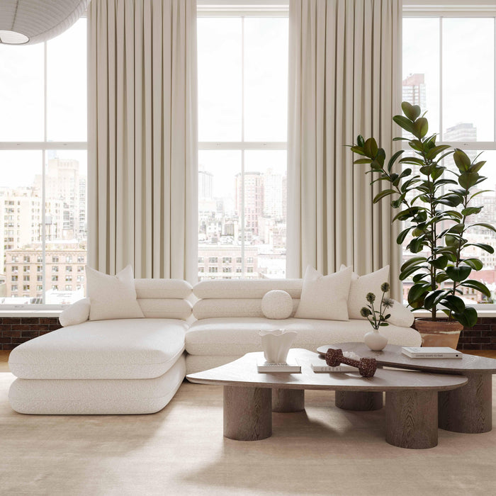 Lulu Cream Boucle Modular LAF Sectional - Home And Beyond