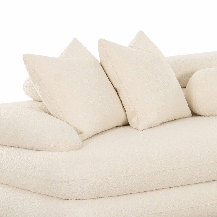 Lulu Cream Boucle Modular LAF Sectional - Home And Beyond