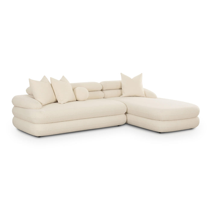 Lulu Cream Boucle Modular RAF Sectional - Home And Beyond