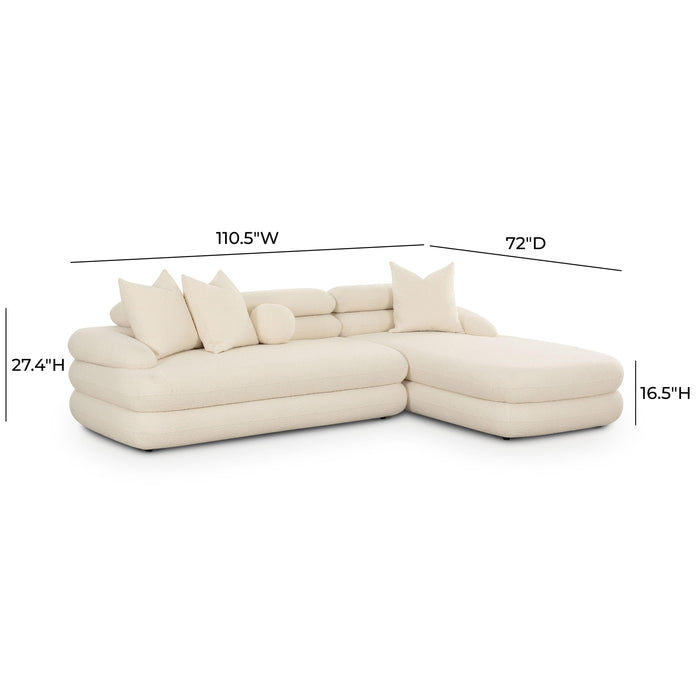 Lulu Cream Boucle Modular RAF Sectional - Home And Beyond