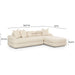 Lulu Cream Boucle Modular RAF Sectional - Home And Beyond
