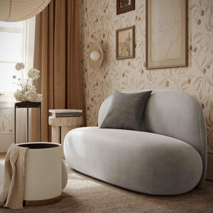 Carraway Grey Upcycled Chenille Loveseat - Home And Beyond