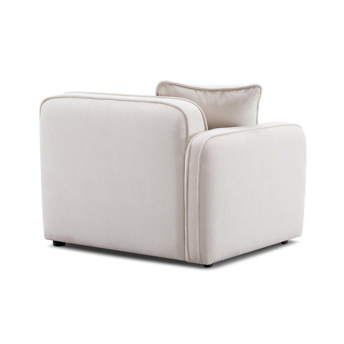 Travie White Sand Performance Corduroy Velvet LAF Corner Chair - Home And Beyond