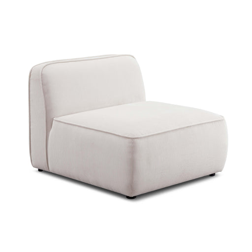 Travie White Sand Performance Corduroy Velvet Armless Chair - Home And Beyond