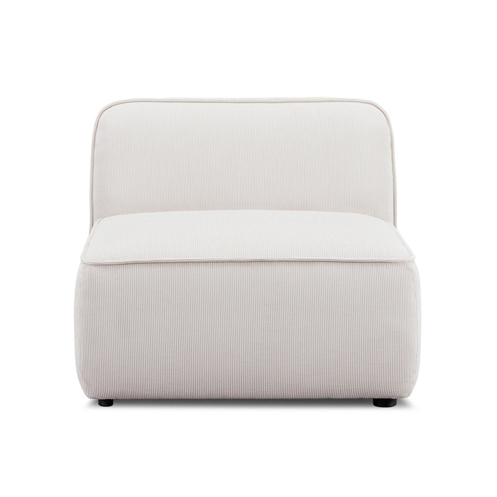 Travie White Sand Performance Corduroy Velvet Armless Chair - Home And Beyond