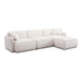 Travie White Sand Performance Corduroy Velvet 4-Piece Modular Sectional - Home And Beyond