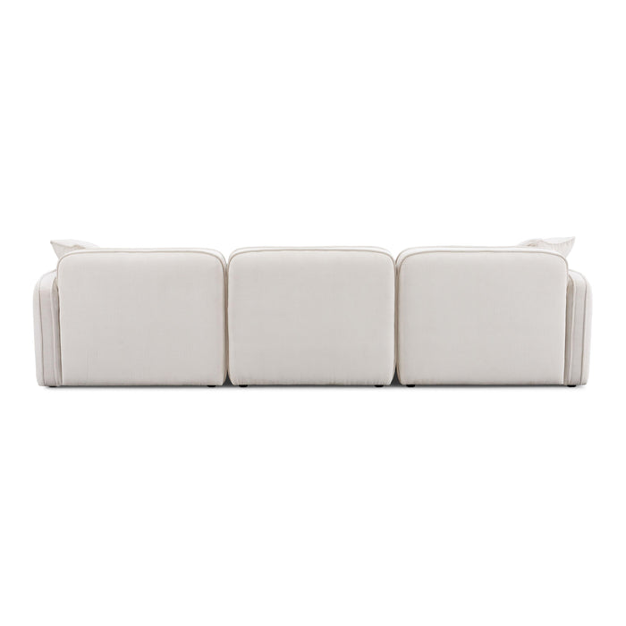 Travie White Sand Performance Corduroy Velvet 4-Piece Modular Sectional - Home And Beyond