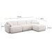Travie White Sand Performance Corduroy Velvet 4-Piece Modular Sectional - Home And Beyond
