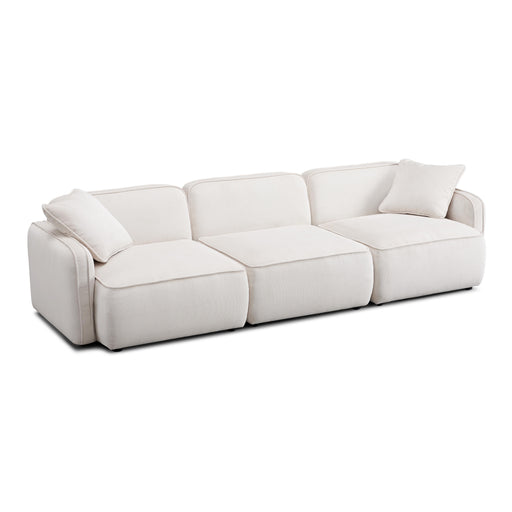 Travie White Sand Performance Corduroy Velvet Modular Sofa - Home And Beyond