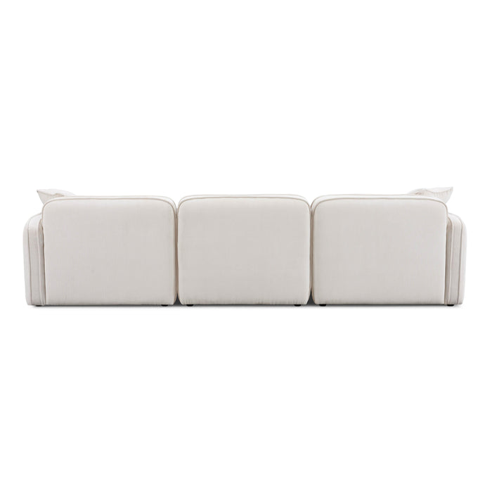 Travie White Sand Performance Corduroy Velvet Modular Sofa - Home And Beyond