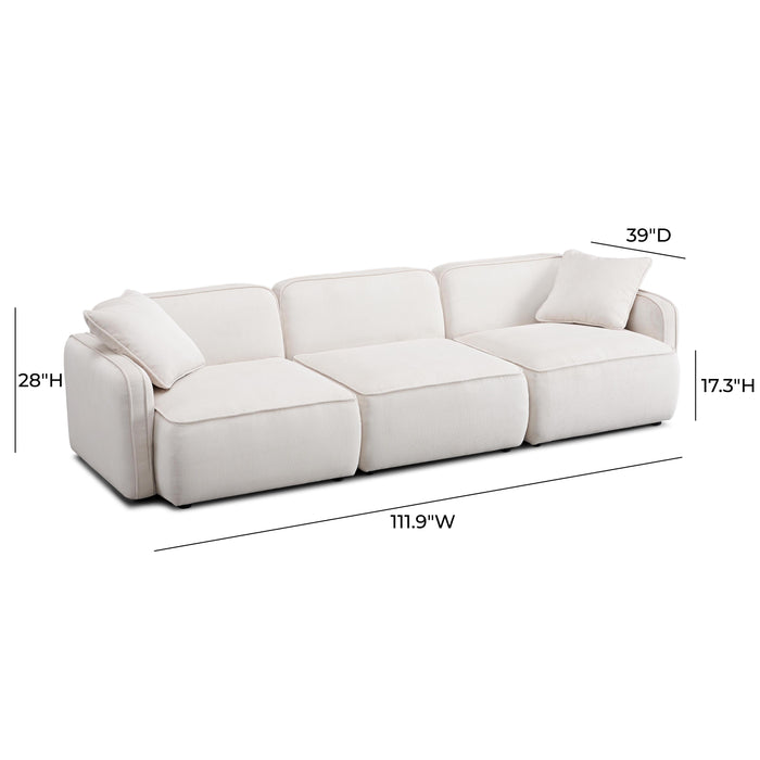 Travie White Sand Performance Corduroy Velvet Modular Sofa - Home And Beyond