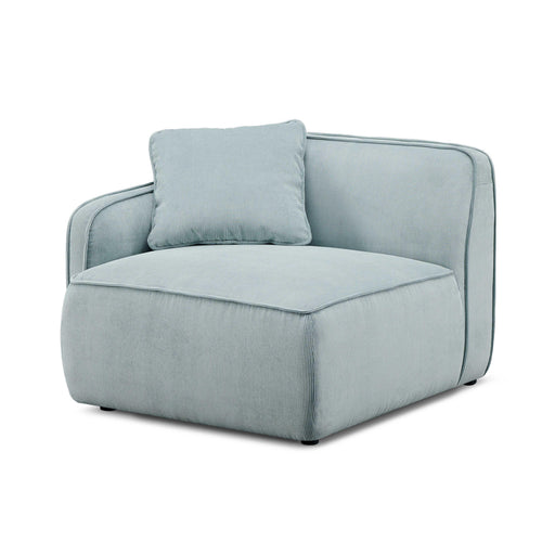 Travie Sea Blue Performance Corduroy Velvet LAF Corner Chair - Home And Beyond
