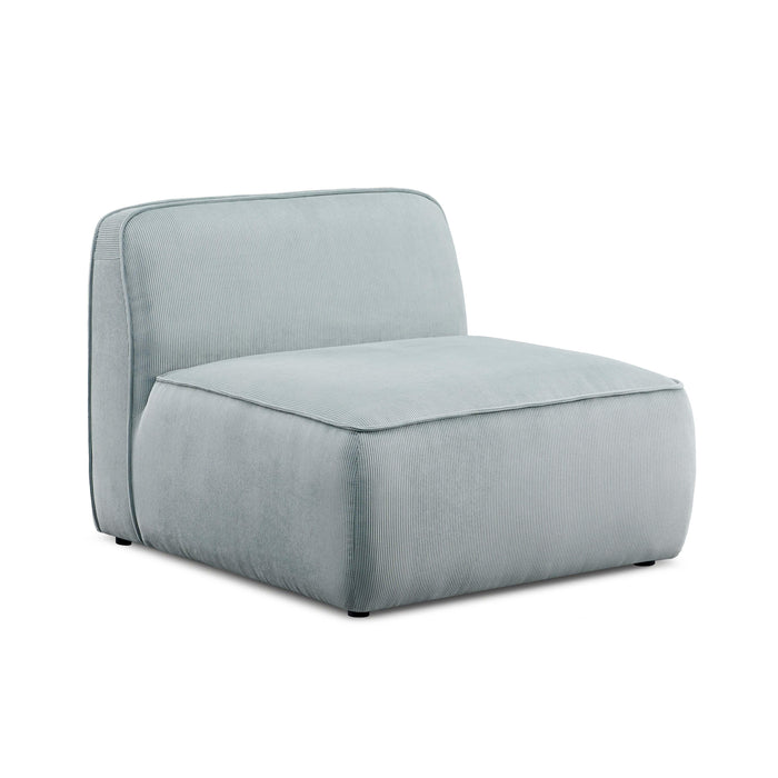 Travie Sea Blue Performance Corduroy Velvet Armless Chair - Home And Beyond