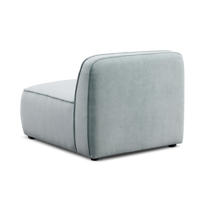 Travie Sea Blue Performance Corduroy Velvet Armless Chair - Home And Beyond