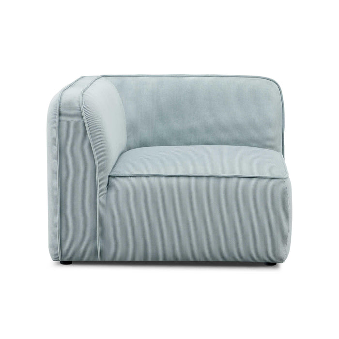 Travie Sea Blue Performance Corduroy Velvet Corner Chair - Home And Beyond