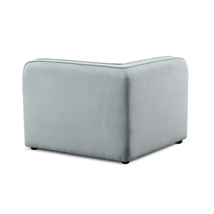 Travie Sea Blue Performance Corduroy Velvet Corner Chair - Home And Beyond