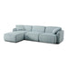 Travie Sea Blue Performance Corduroy Velvet 4-Piece Modular Sectional - Home And Beyond