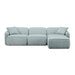 Travie Sea Blue Performance Corduroy Velvet 4-Piece Modular Sectional - Home And Beyond