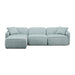 Travie Sea Blue Performance Corduroy Velvet 4-Piece Modular Sectional - Home And Beyond