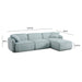 Travie Sea Blue Performance Corduroy Velvet 4-Piece Modular Sectional - Home And Beyond