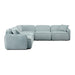 Travie Sea Blue Performance Corduroy Velvet Modular L-Sectional - Home And Beyond