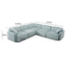 Travie Sea Blue Performance Corduroy Velvet Modular L-Sectional - Home And Beyond