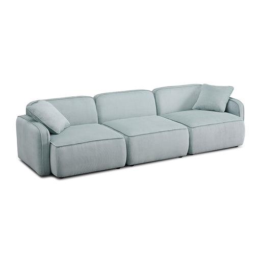 Travie Sea Blue Performance Corduroy Velvet Modular Sofa - Home And Beyond