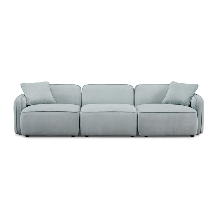 Travie Sea Blue Performance Corduroy Velvet Modular Sofa - Home And Beyond