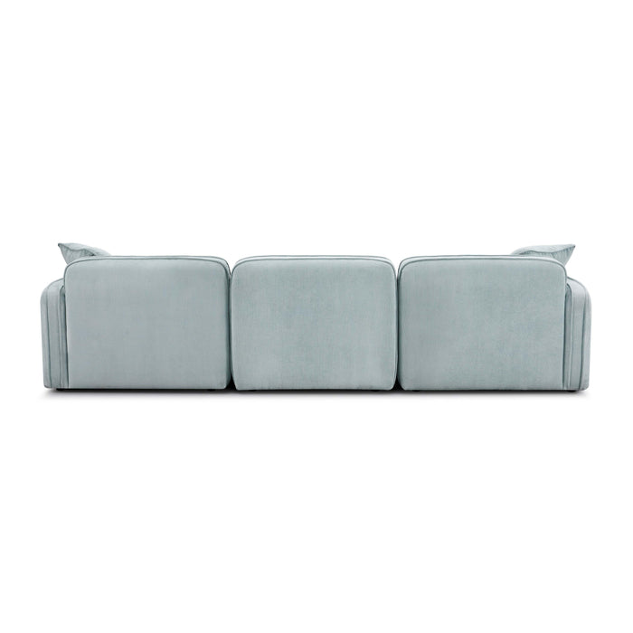 Travie Sea Blue Performance Corduroy Velvet Modular Sofa - Home And Beyond