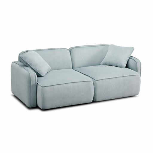Travie Sea Blue Performance Corduroy Velvet Modular Loveseat - Home And Beyond