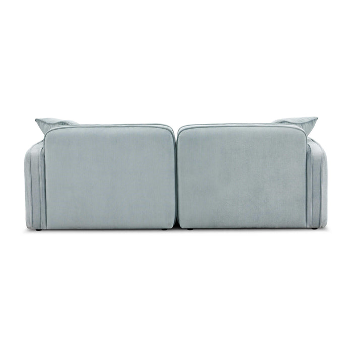 Travie Sea Blue Performance Corduroy Velvet Modular Loveseat - Home And Beyond