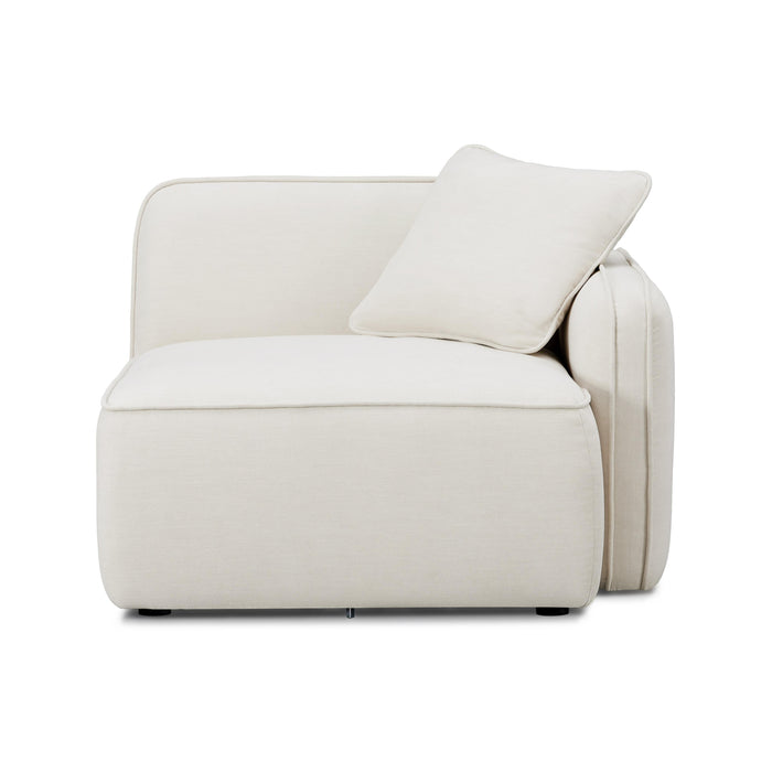 Travie Sand Upcycled Linen RAF Corner Chair - Home And Beyond