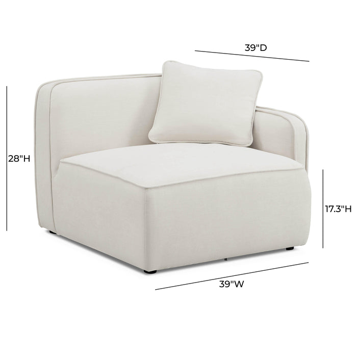 Travie Sand Upcycled Linen RAF Corner Chair - Home And Beyond