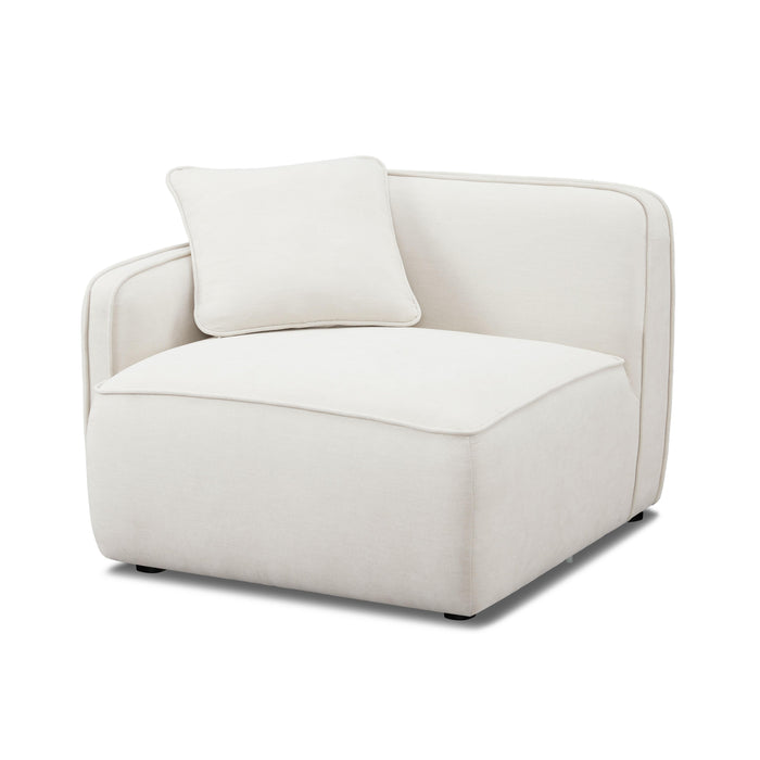 Travie Sand Upcycled Linen LAF Corner Chair - Home And Beyond