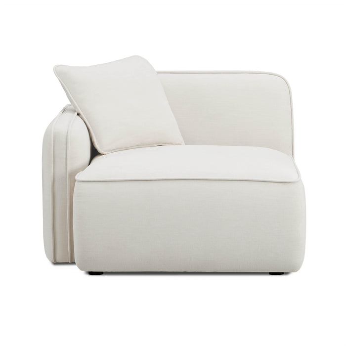 Travie Sand Upcycled Linen LAF Corner Chair - Home And Beyond