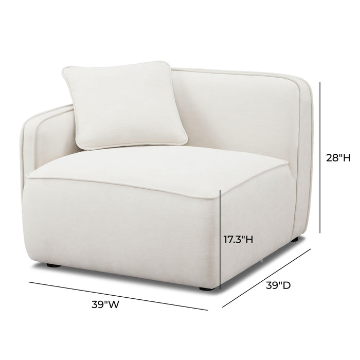 Travie Sand Upcycled Linen LAF Corner Chair - Home And Beyond