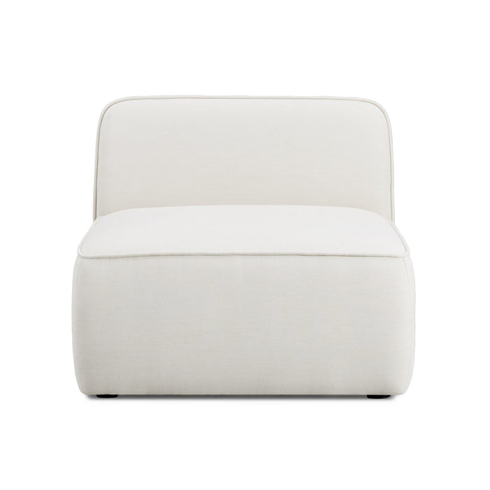 Travie Sand Upcycled Linen Armless Chair - Home And Beyond